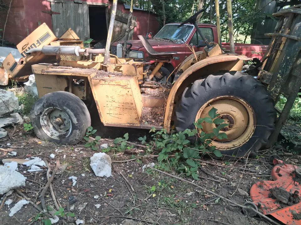Old industrial loader ready for removal