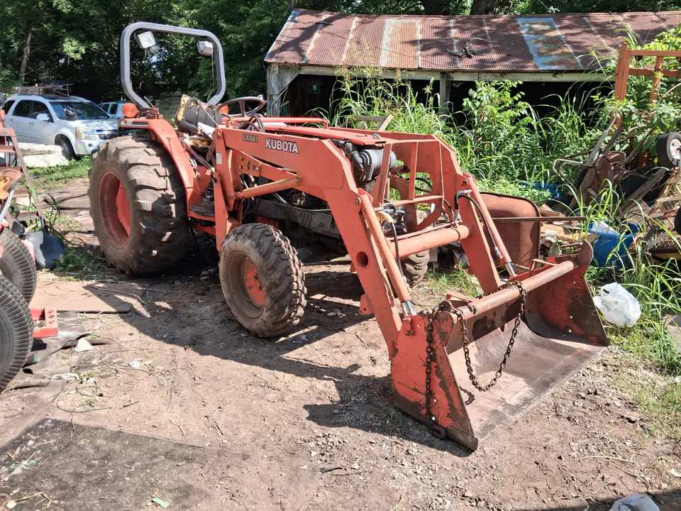 Kubota loader at a cleanup project