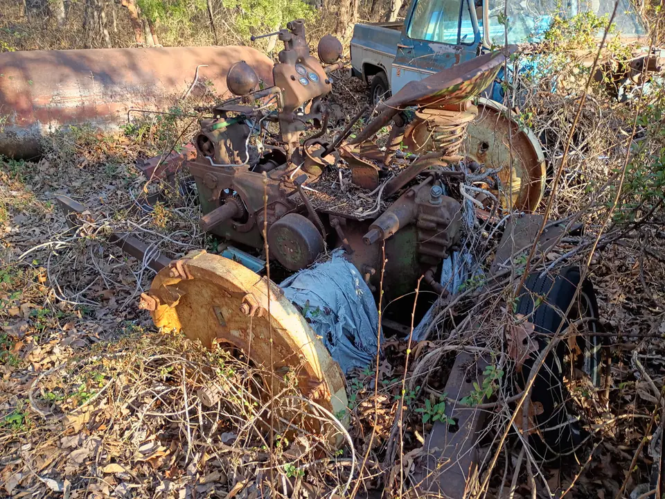 Industrial machinery and scrap metal ready for removal